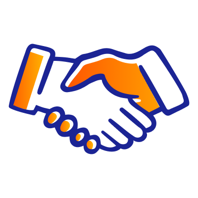 Handshake icon representing partnership